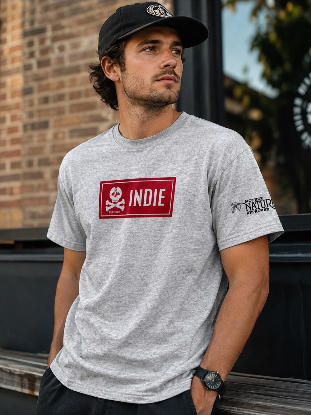 Hanes Heavyweight Men’s M T-Shirt Indie 6 Mile Records Rev 7 Pumpin Gray Graphic